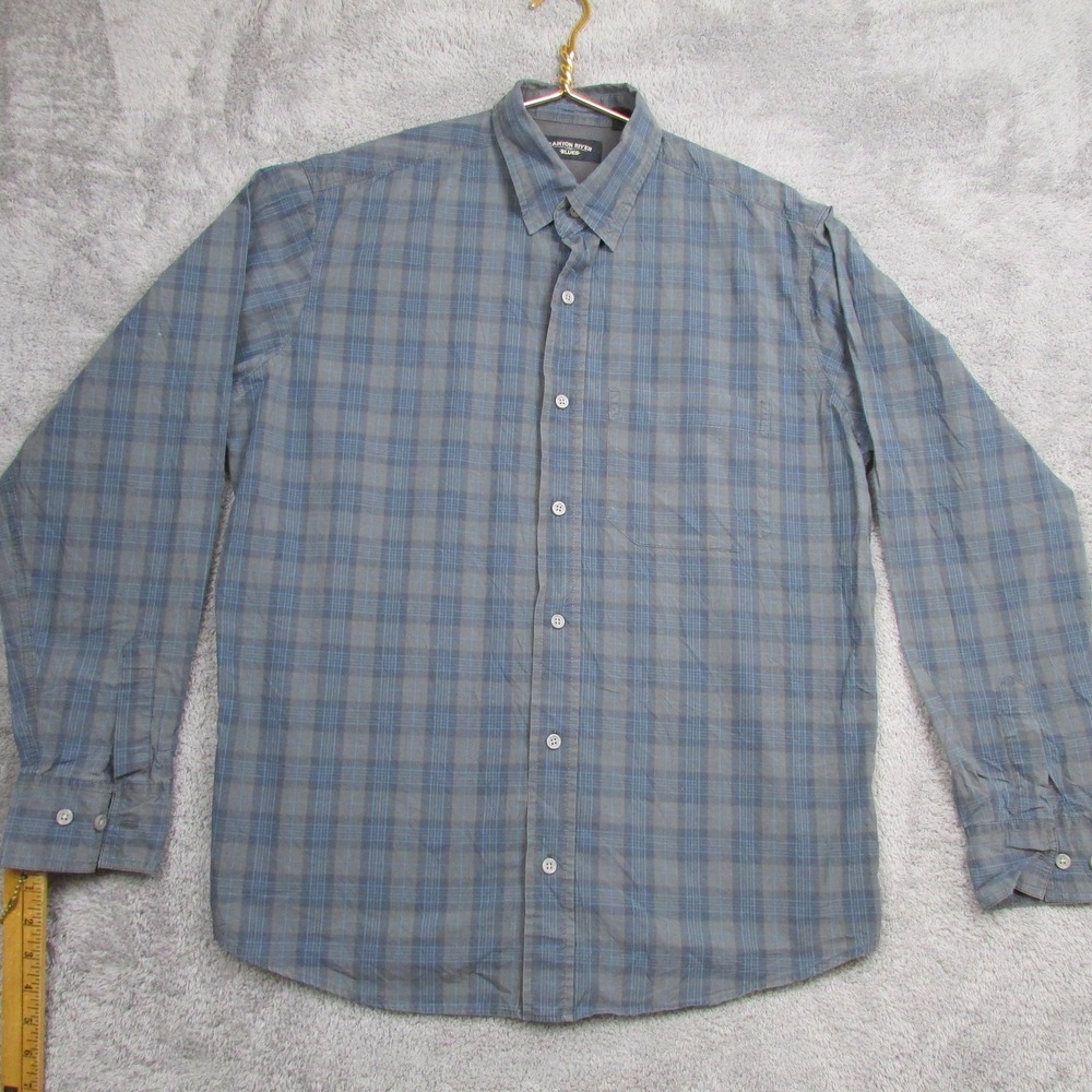 Canyon River Blues Shirt Mens‎ Large Gray Plaid Long Sleeve Button Front Casual